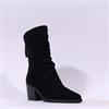 Paul Green Rear Zip Western Ankle Boot - Black Suede